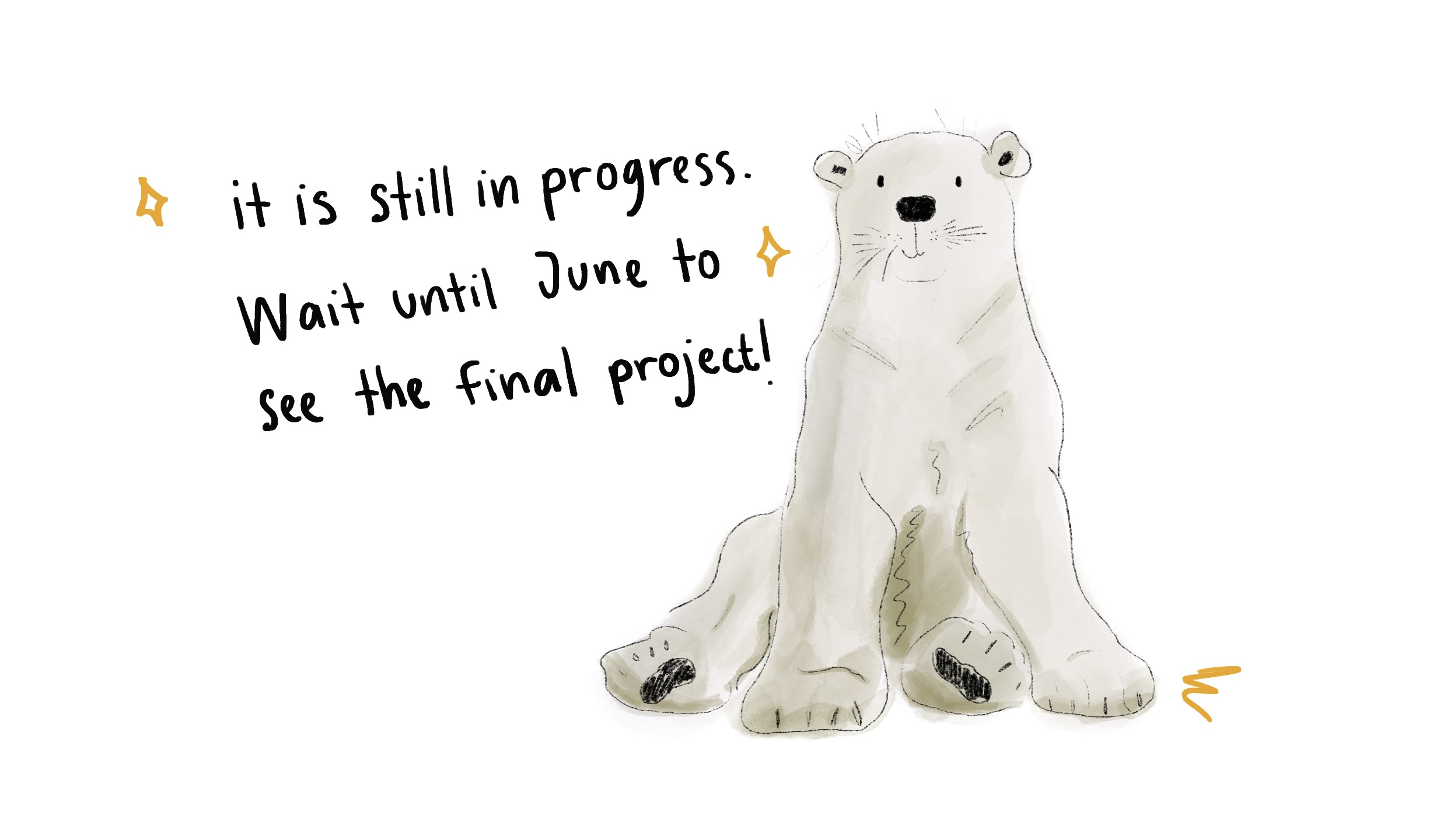 bachelor thesis cover with a polar bear illustration and text about the thesis