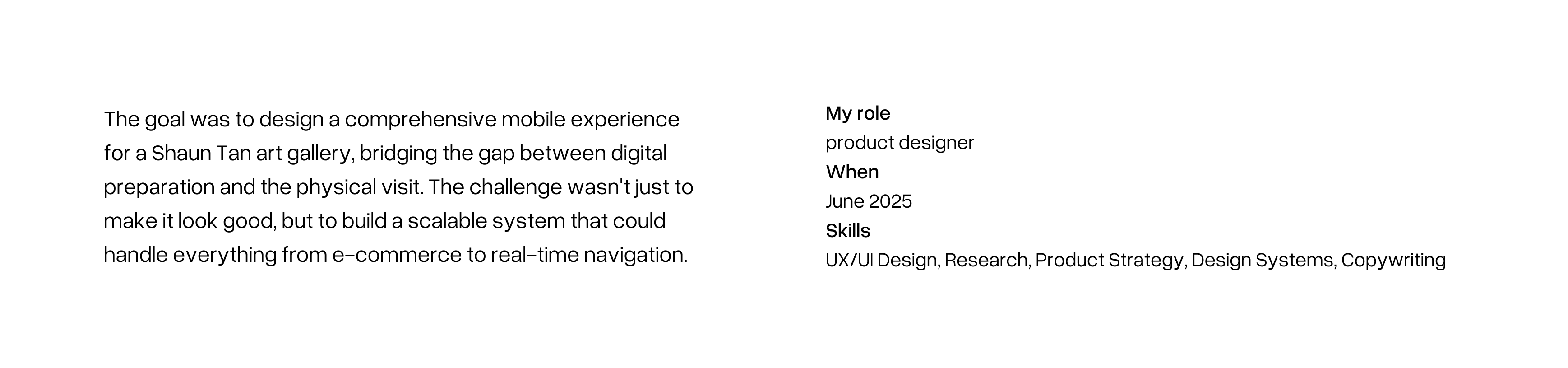 text introducing the goal and roles on a project