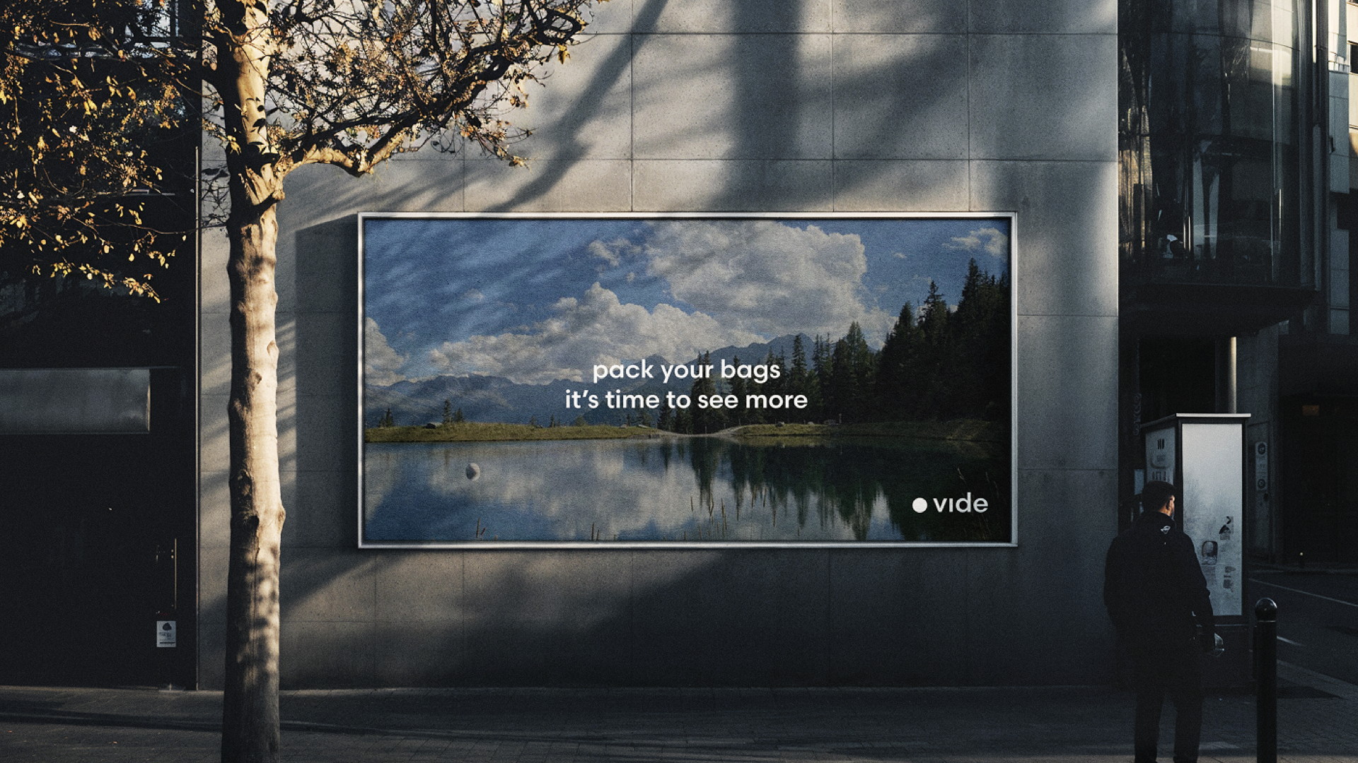 slide 18. Poster on a wall saying pack your bags it’s time to see more.