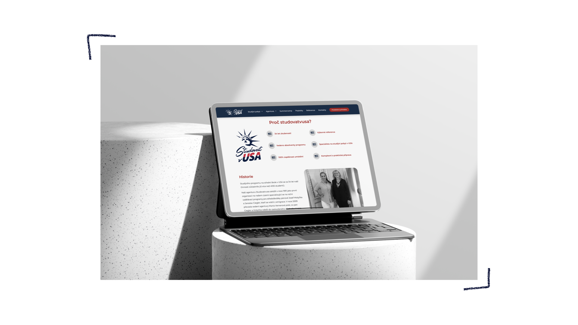 slide 23. An ipad screen with a studovatvusa website.