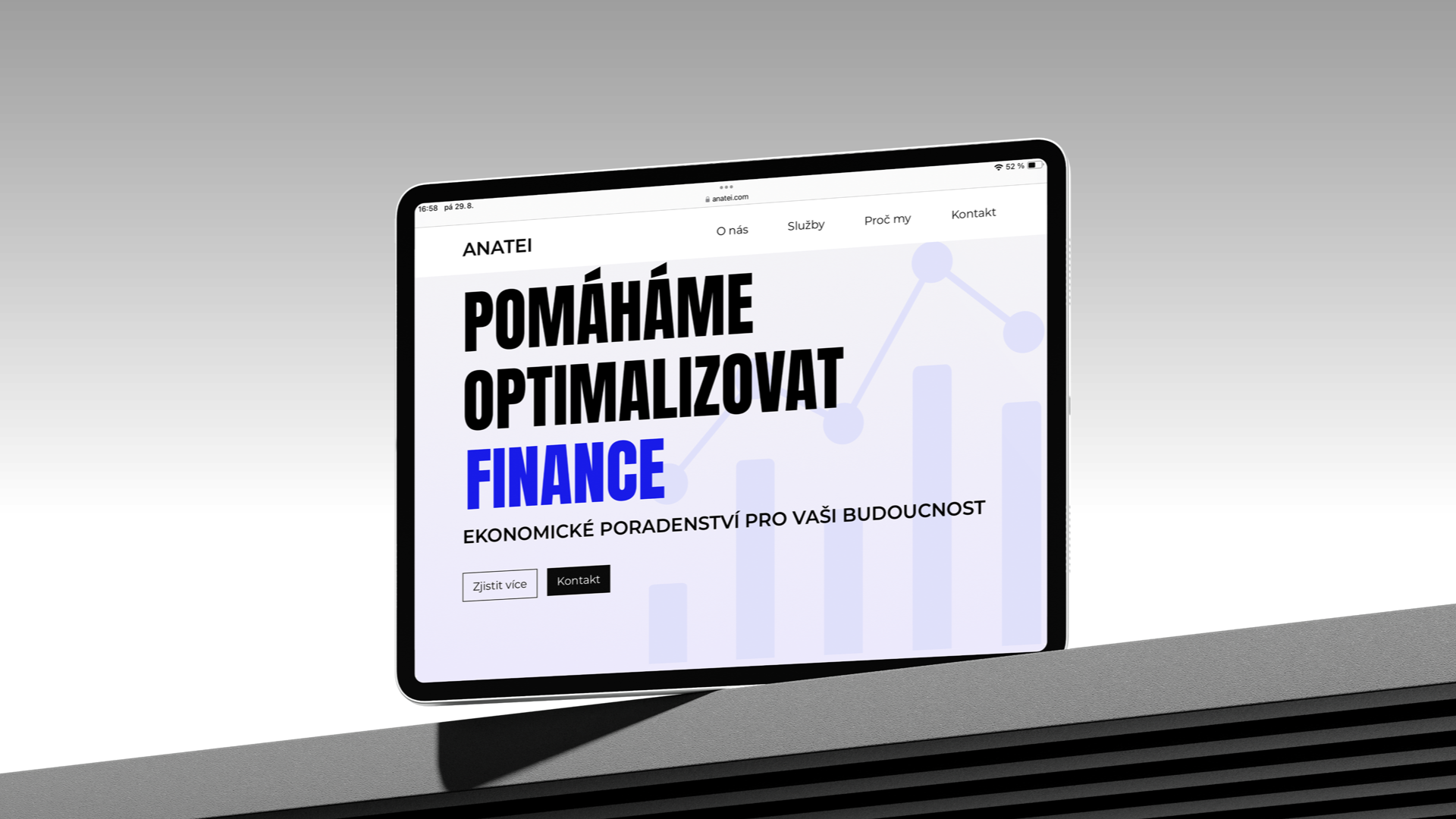 slide 29. ipad mock-up with a website.