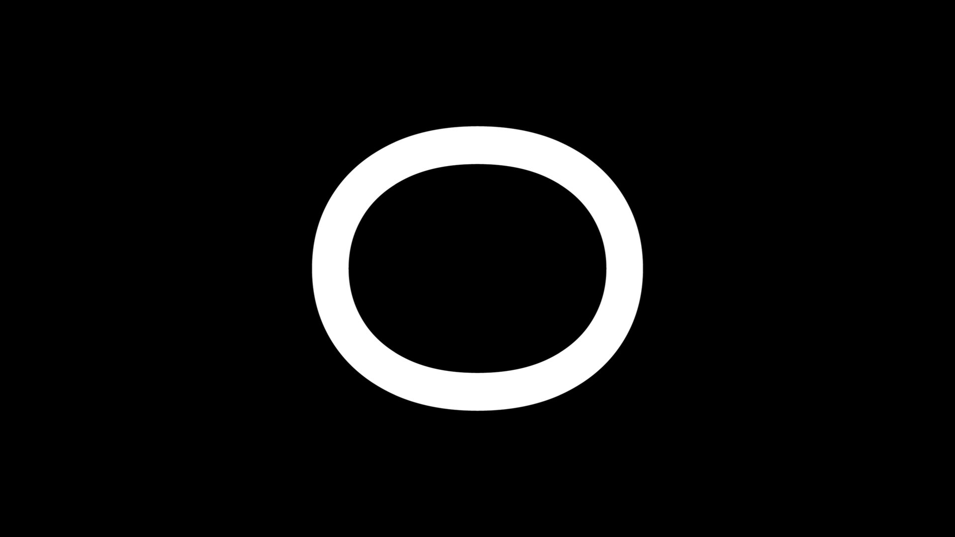 slide 34. Roomloop logo. White circle on a black screen.
